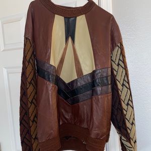 Saxony leather sweater